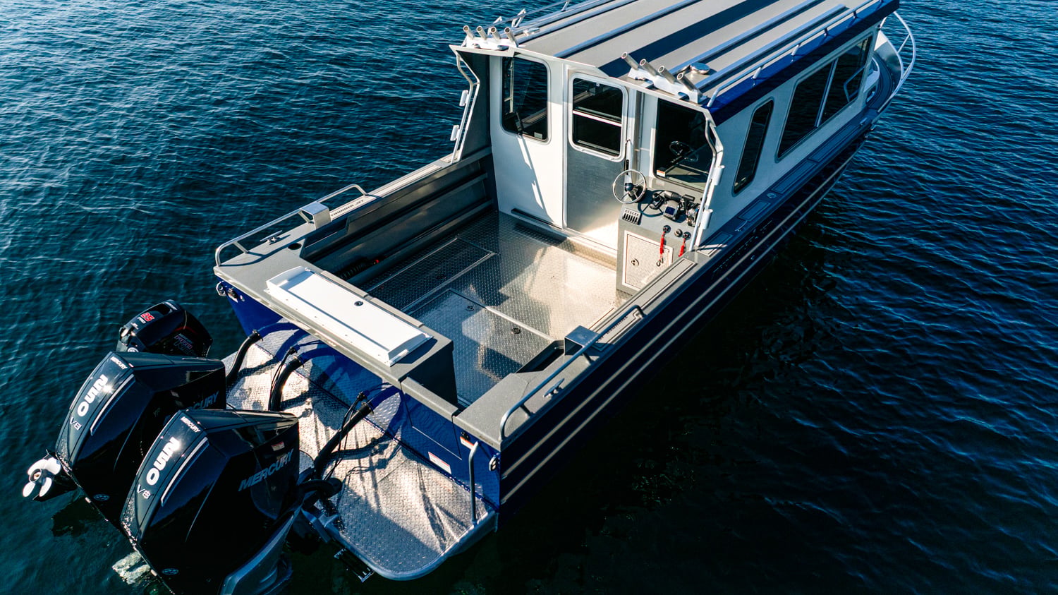 Overhead view of Pilot fishing boat