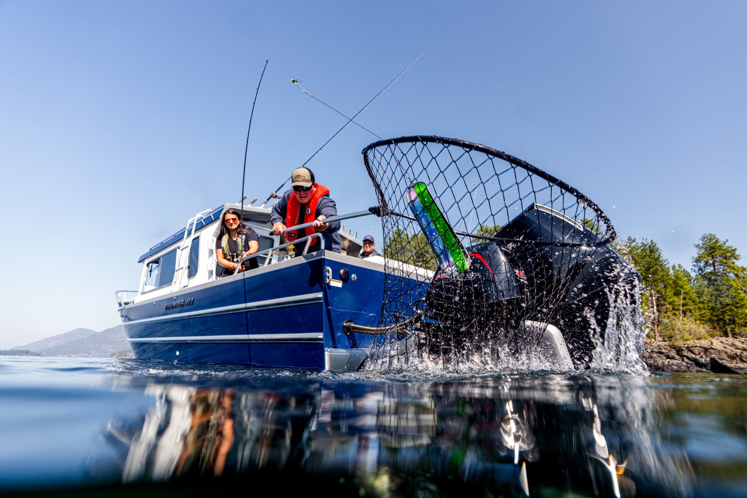 net behind a Pilot fishing boat